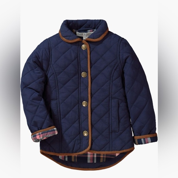 Hope & Henry Other - Hope & Henry Girls' Navy Quilted Riding Coat Size 8